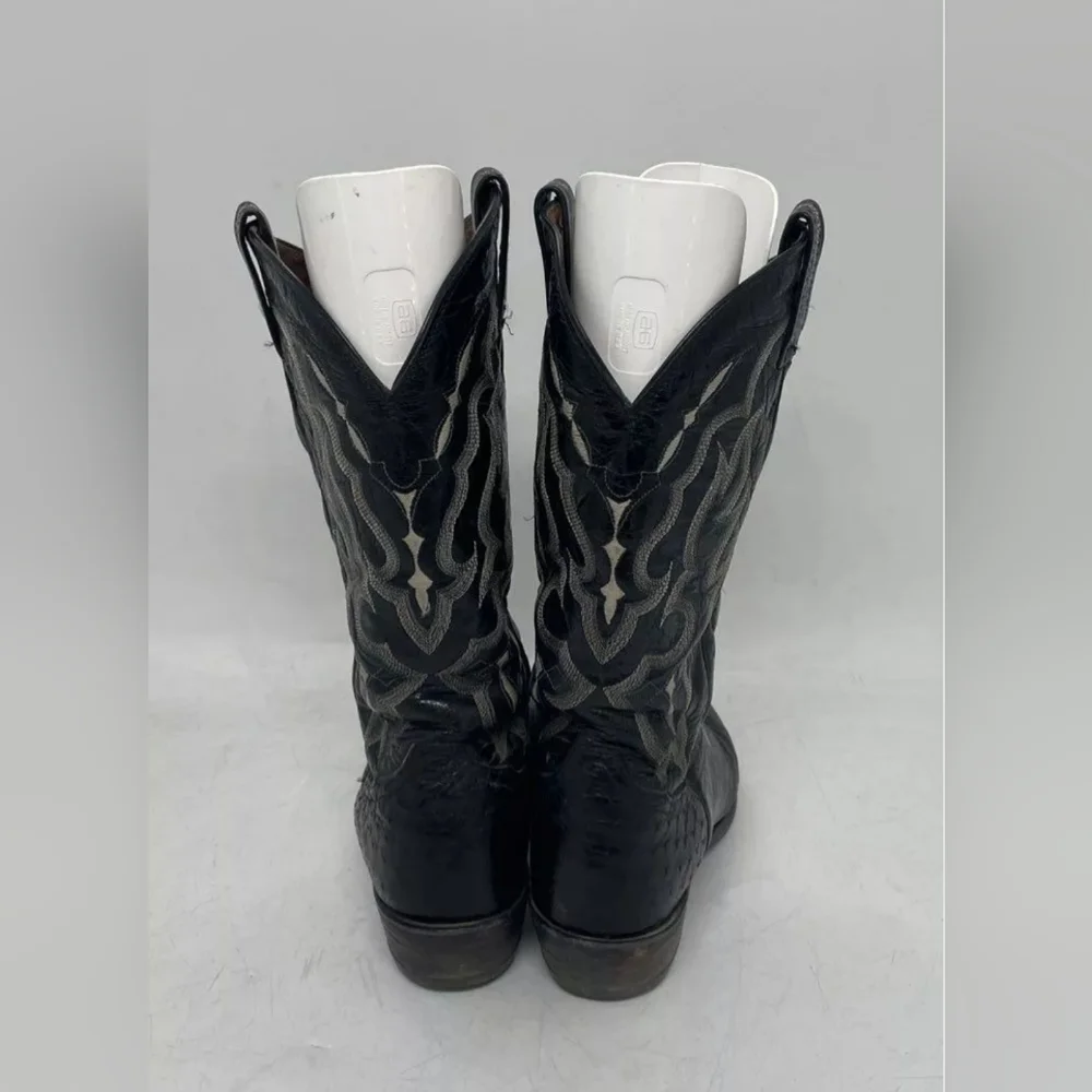 Tony Lama Designe Men's Bonham Smooth Ostrich Western Boots - Round Toe Sz 10.5D - Picture 3 of 8